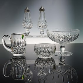5pc Waterford Crystal Tableware Assortment, Lismore