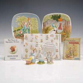 8pc Beatrix Potter Collectible Figurines, Plates, and More