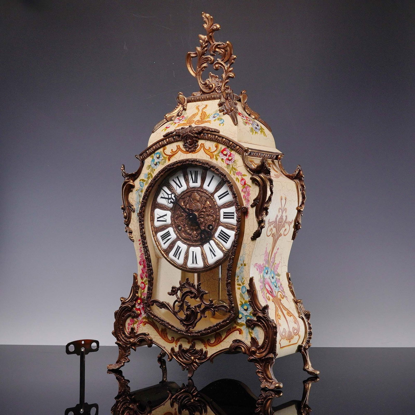 Franz Hermle Wood and Brass Table Clock (1 of 10)