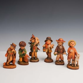 6pc Anri Ferrandiz Wood Carved Figurines