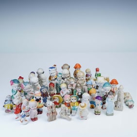50pc Painted Bisque Dolls, Marked Japan