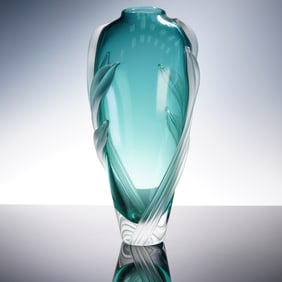 Signed Art Glass Vase by William Glasner, 1988