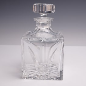 Crystal Decanter with Stopper, Star & Leaf Cuts