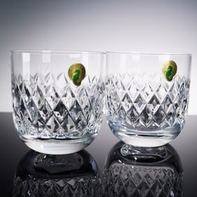 Pair of Waterford Crystal Double Old Fashioned Glasses, Dorrance
