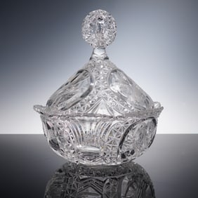 Hofbauer Crystal Byrdes Collection Covered Candy Dish