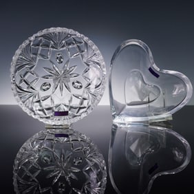 2pc Marquis by Waterford Crystal Newberry Candy Dish & Heart Bowl