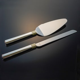 2pc Waterford Lismore Stainless Steel Bridal Knife and Server Set