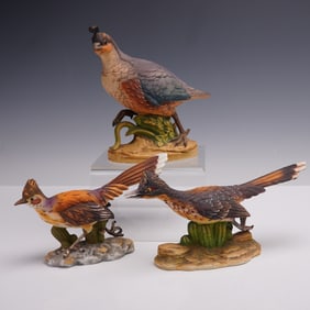 3pc Andrea by Sadek Porcelain Bird Figurines