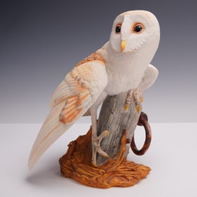 Franklin Mint Porcelain Figurine, The Barn Owl