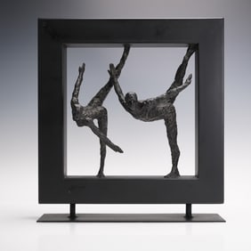 Contemporary Metal Sculpture, Abstract Dancers in Motion