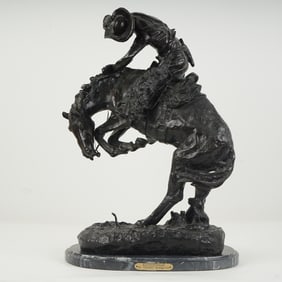 Frederic Remington, Limited Edition Rattlesnake Bronze Sculpture on Marble
