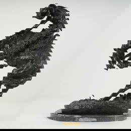 Frederic Remington, Limited Edition Rattlesnake Bronze Sculpture on Marble