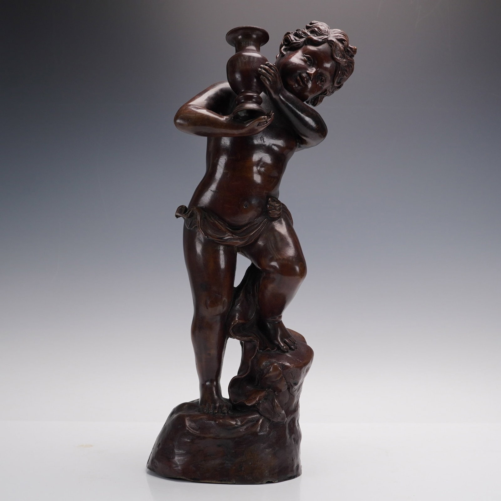 Bronze Sculpture of Cherub Carrying Amphora (1 of 4)