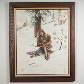 S.P. Nava-Ha, Oil on Canvas, The Trail of One Elk - Signed