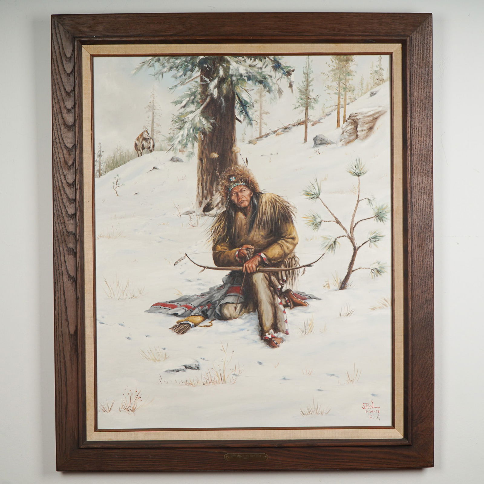S.P. Nava-Ha, Oil on Canvas, The Trail of One Elk - Signed (1 of 5)