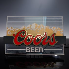 Coors Beer Illuminated Bar Sign with Mountain Motif