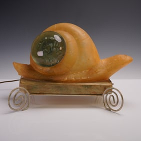 Whimsical Snail Form Translucent Resin Table Lamp