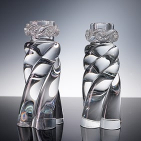 Pair of Baccarat Aladin Crystal Candle Holders