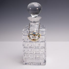 Atlantis Crystal Decanter with Coalport Gin Hanging Tag
