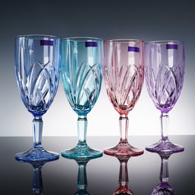 4pc Marquis by Waterford Colored Crystal Iced Beverage Glasses with Box