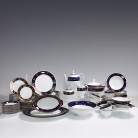 92pc Rosenthal Cobalt Charlemagne Dinnerware Set, Service for 12