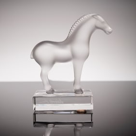 Lalique France Frosted Crystal Horse Figurine
