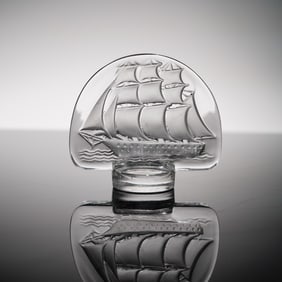 Lalique France "Caravelle" Crystal Paperweight