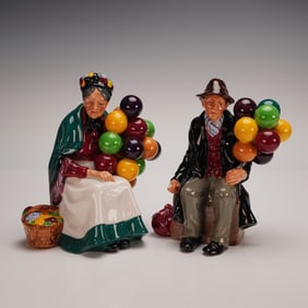 2pc Royal Doulton Figurines, The Balloon Man & Seller