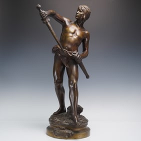 Louis Auguste Moreau (French, 1855 - 1919) Bronze Sculpture, Alerta