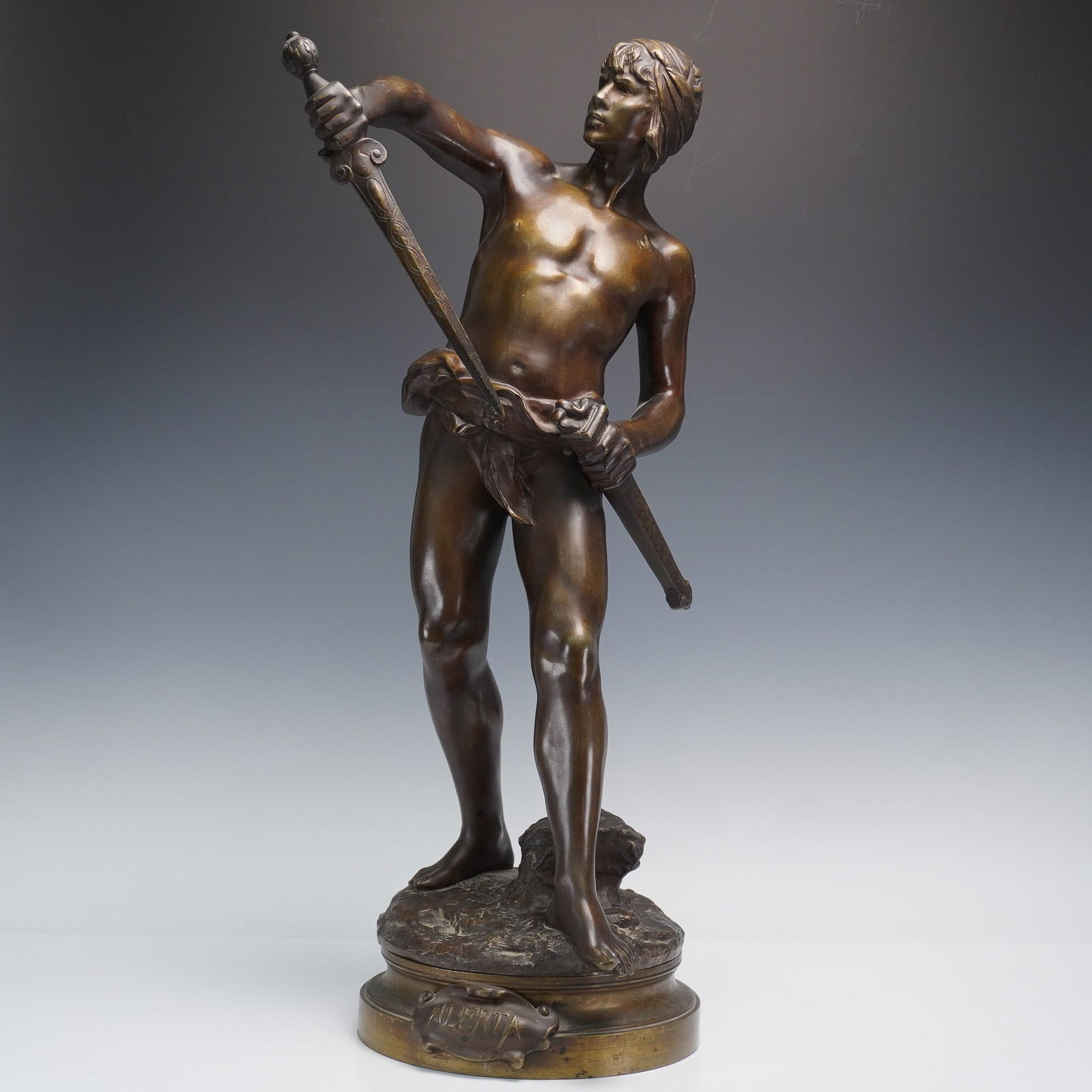 Louis Auguste Moreau (French, 1855 - 1919) Bronze Sculpture, Alerta