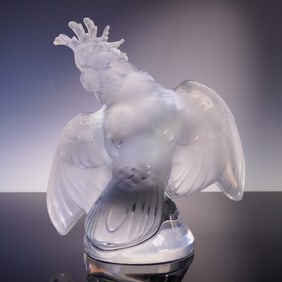 Lalique Crystal Figurine, Frosted and Clear Cockatoo