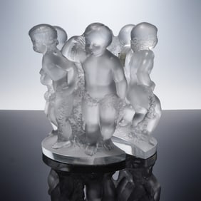 Pair of Lalique Crystal Luxembourg Bookends