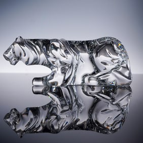 Baccarat Crystal Figurine, Tiger