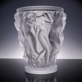 Lalique Crystal Bacchantes Vase, Nude Female Design