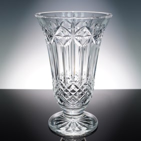 Waterford Crystal Vase, Balmoral Pattern Footed Flower Vase