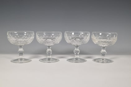 4pc Waterford Crystal Champagne Coupes, Colleen