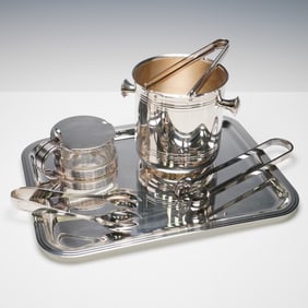 6pc Christofle & Ercuis Silver Plated Barware Set