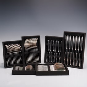 72pc Christofle French Silver-Plated Tableware Set, Malmaison