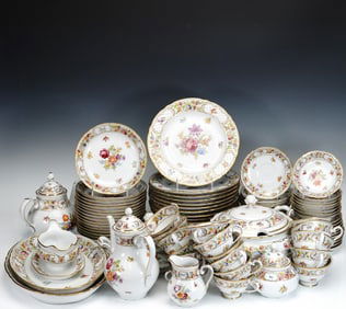 91pc Schumann Arzberg and Empress Dresden Flowers Porcelain Dinnerware Set