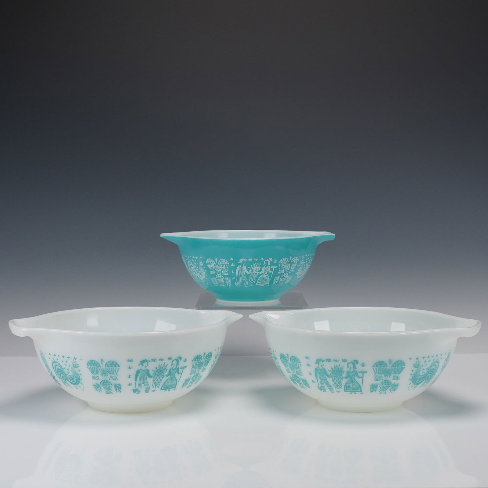 3pc Pyrex Amish Butterprint Mixing Bowls (1 of 7)