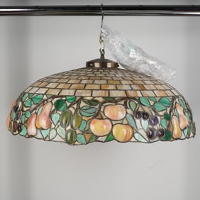 Stained Glass Fruit Motif Hanging Pendant Lamp