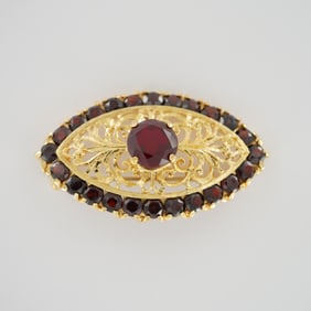22kt Gold and Garnet Victorian Brooch