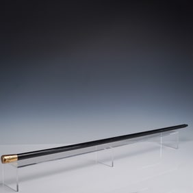 Antique Walking Stick with Monogrammed Brass Handle