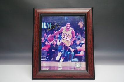 Magic Johnson Autographed Framed Photo with COA