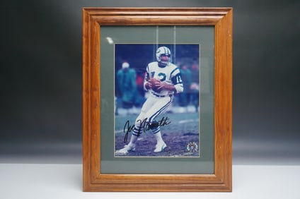 Framed Joe Namath Autographed Photo with COA