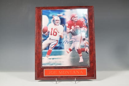 Joe Montana Autographed Photo Plaque