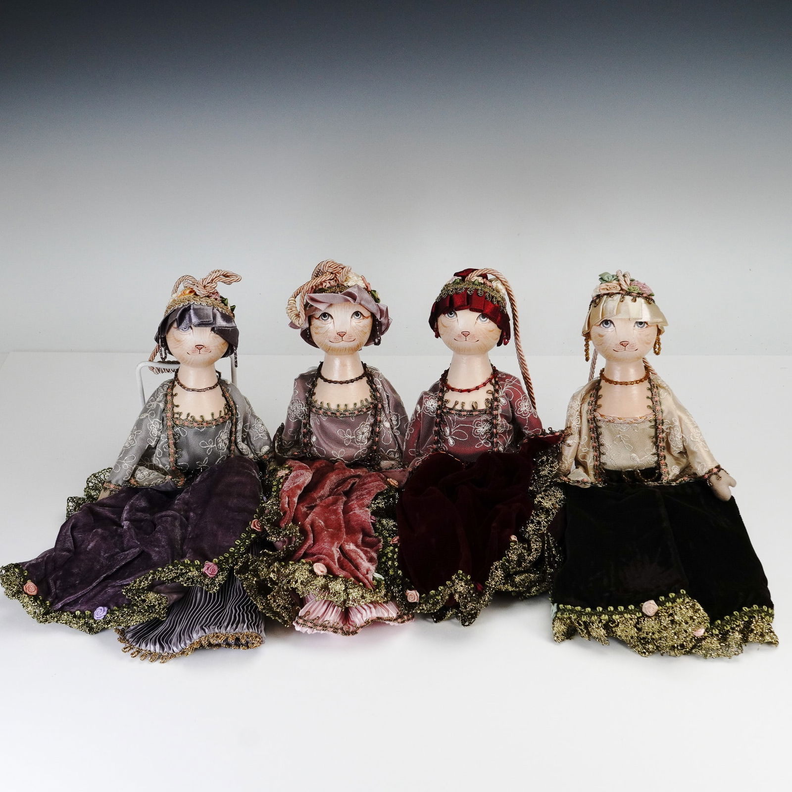 4pc Hanging Velvet Cat Dolls Made in Thailand (1 of 3)