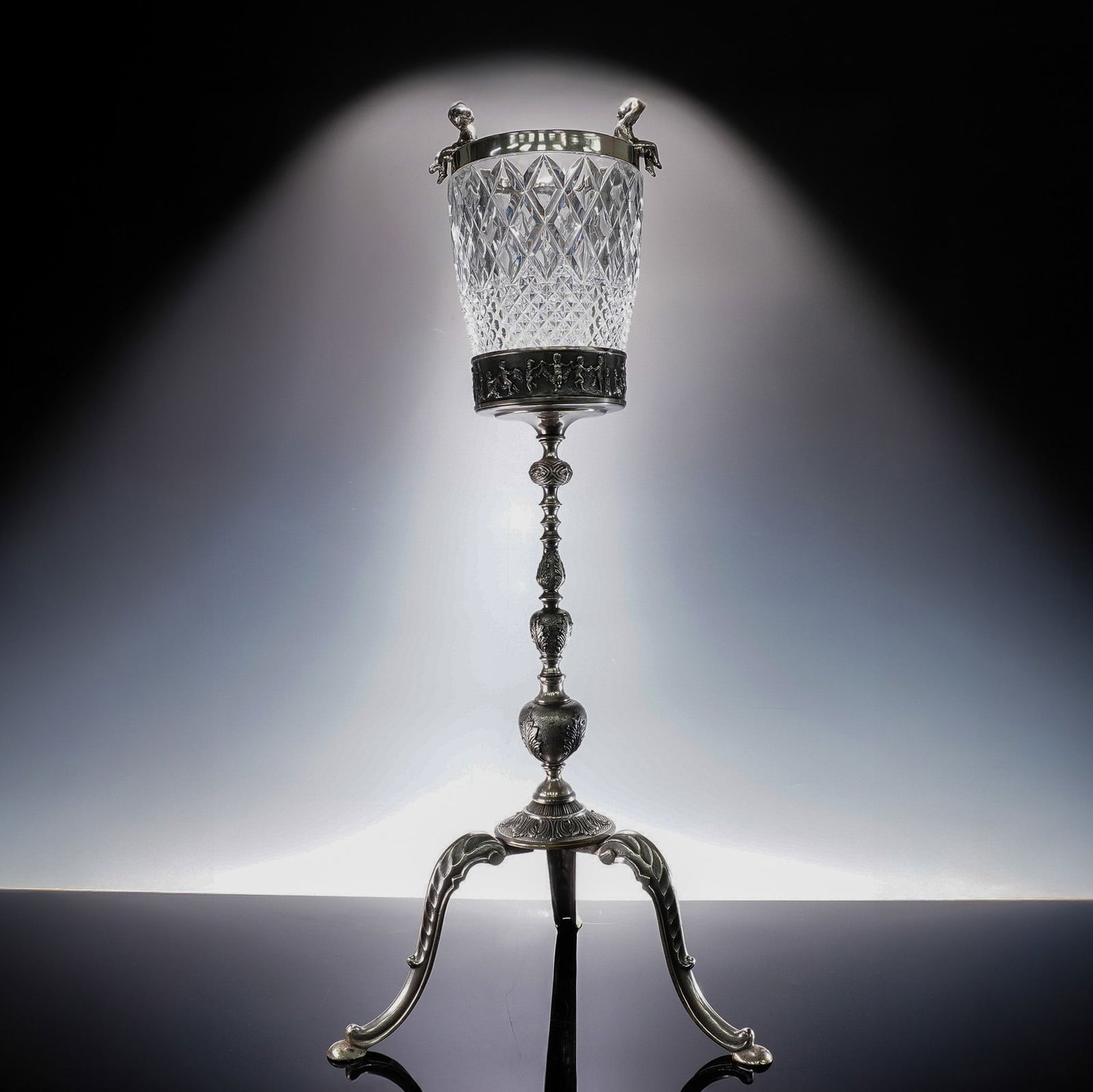 American Cut Crystal and Silver Plate Champagne Bucket and  Stand (1 of 10)