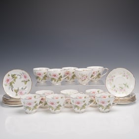 24pc Duchess England Rose Teacup & Saucer Set