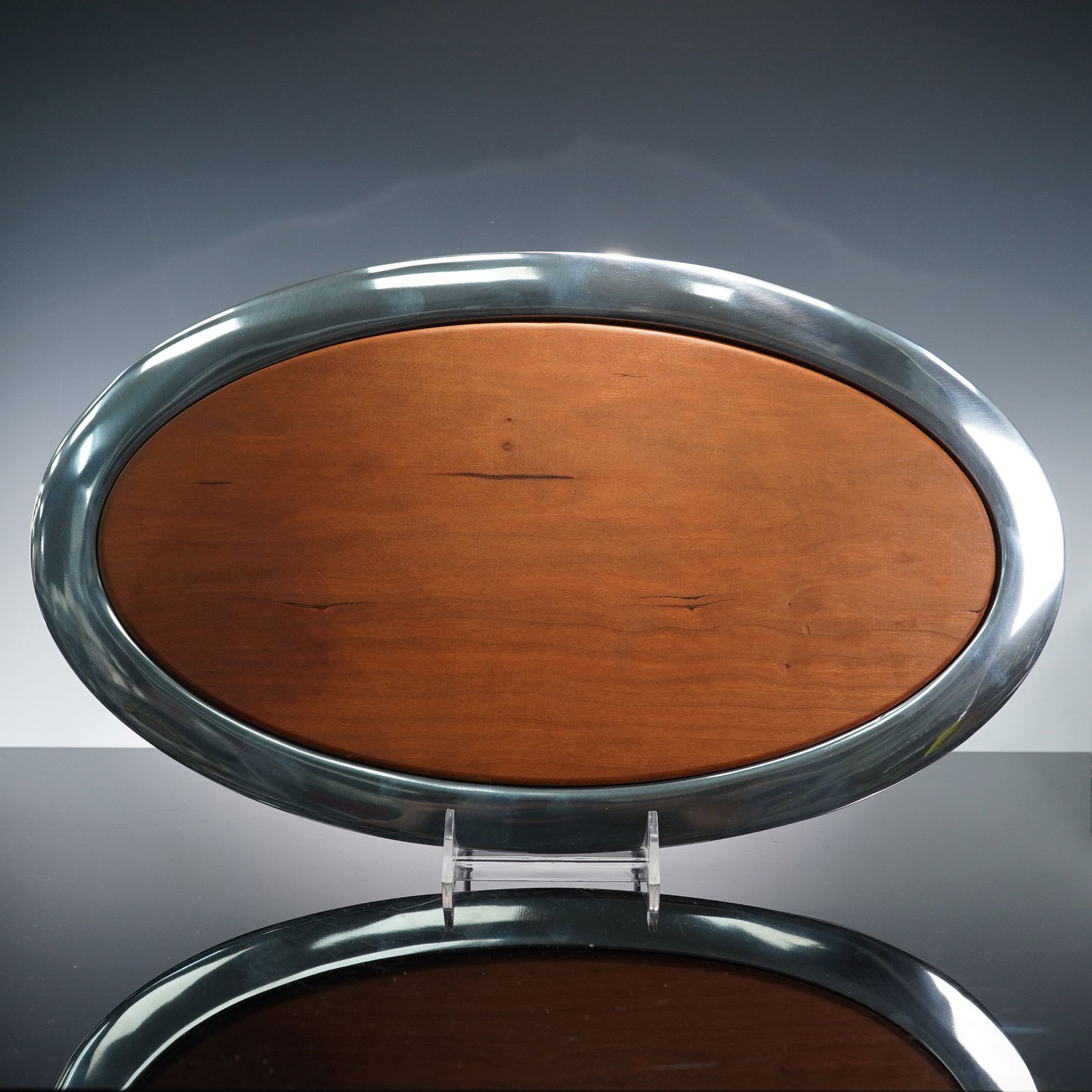 Nambe Oval Serving Platter - Wood & Metal Alloy (1 of 8)